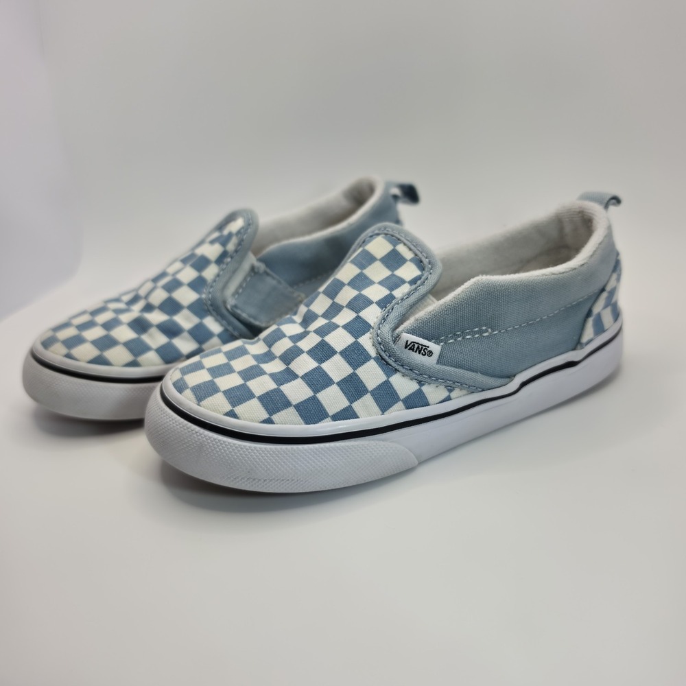 Vans Checkerboard 507698 Heather Light Blue/White Toddler Slip-On Toddler SZ 10